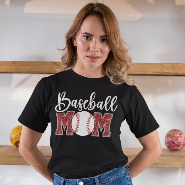 Baseball Mom Cobright red text T-Shirt (Creator Uploaded)