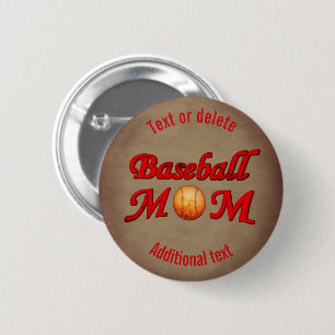 Baseball Mom Cute Personalized 6 Cm Round Badge