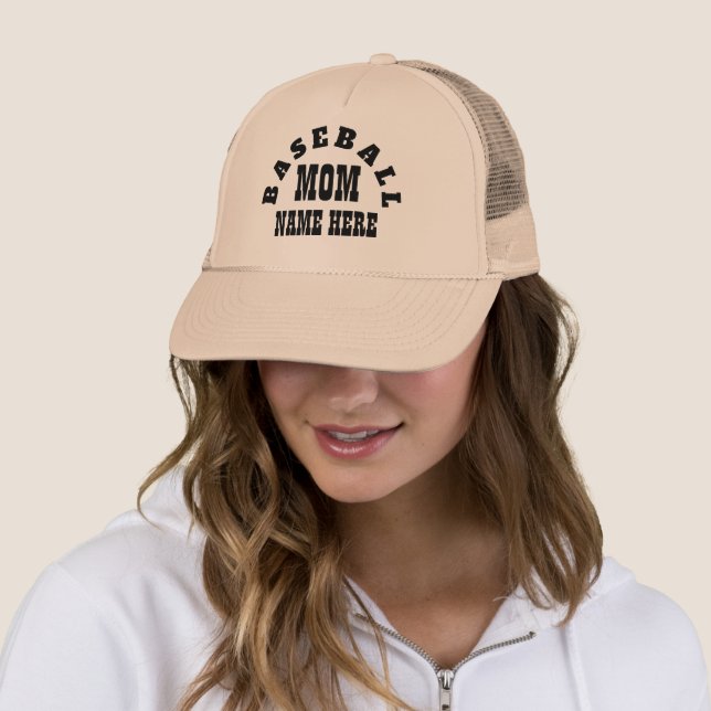 BASEBALL MOM EDITABLE  TRUCKER HAT (In Situ)