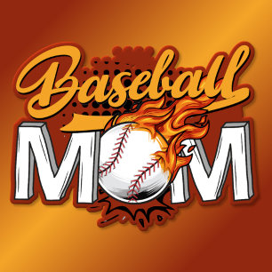 Baseball Mom Flaming Ball T-Shirt