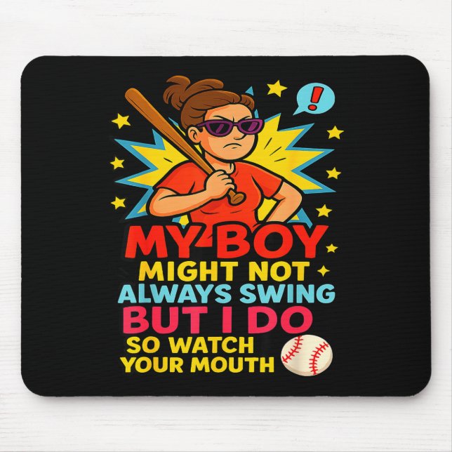 Baseball Mom Funny Quote For Mother's Day Gift  Mouse Pad (Front)