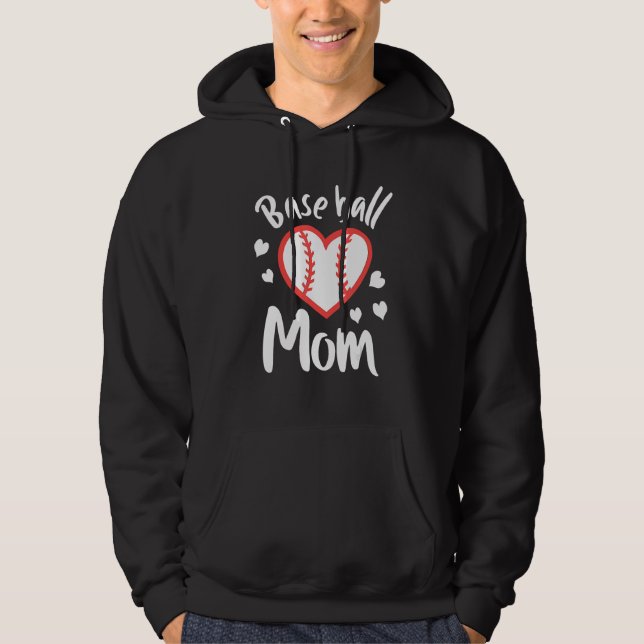 Baseball Mom Leopard Print Baseball Mama Mother s  Hoodie (Front)