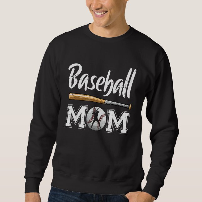 Baseball Mom Leopard Print Baseball Mama Mother s  Sweatshirt (Front)
