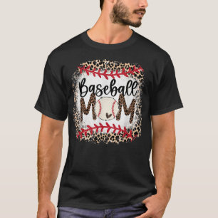 Baseball Mom Leopard Softball Mama Mother's Day 2 T-Shirt