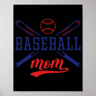 Baseball Mom T Shirt Poster
