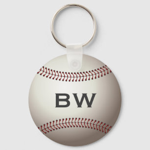 Baseball Monogram Key Ring