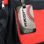Baseball Monogram or 2-4 Letter Name Luggage Tag<br><div class="desc">Baseball sports bag or luggage ID tag personalised with a monogram or a name up to 4 letters on a photo of a baseball. Longer names will require adjusting the font size in EDIT or contact the designer via Zazzle Chat or makeitaboutyoustore@gmail.com for editing assistance and/or if you'd like this...</div>