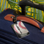 Baseball Monogram or 2-5 Letter Name Luggage Tag<br><div class="desc">Realistic baseball personalised with a monogram or a name up to 5 letters. Longer names will require adjusting the font size by clicking CUSTOMIZE FURTHER or contact the designer via Zazzle Chat or makeitaboutyoustore@gmail.com if you'd like this design modified or on another product.</div>