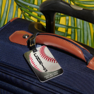 Baseball Monogram or 2-5 Letter Name Luggage Tag