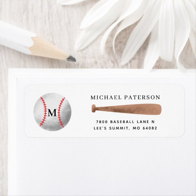 Baseball Monogram Return Address (Insitu)