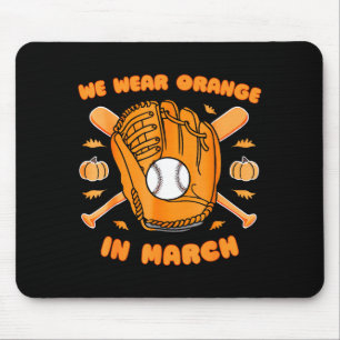 Baseball Multiple Sclerosis Awareness Month Orange Mouse Pad