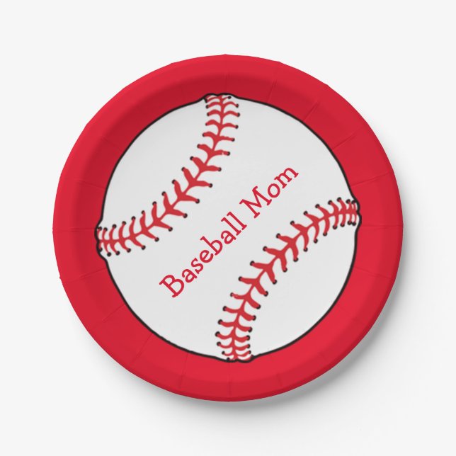Baseball Mum 7 Inch Paper Plate (Front)
