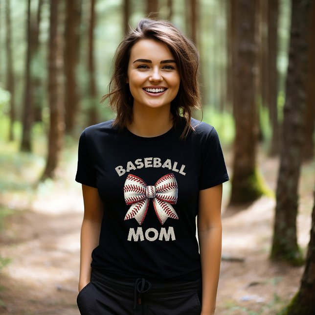 Baseball Mum Bow T-Shirt (Creator Uploaded)