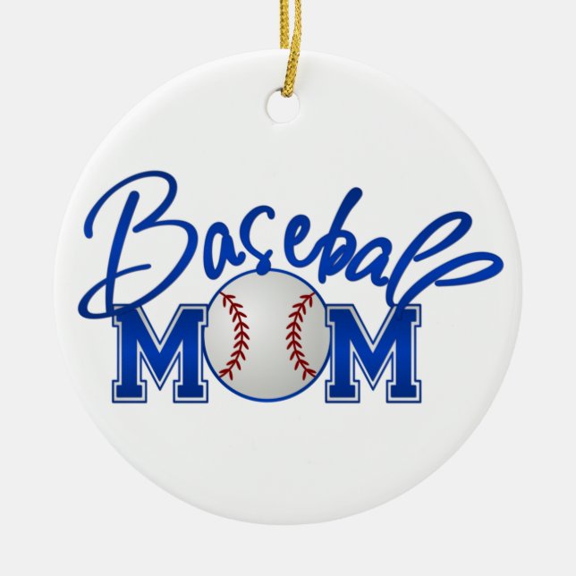 Baseball Mum Ceramic Tree Decoration (Front)