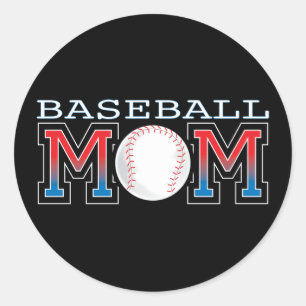 Baseball Mum Classic Round Sticker
