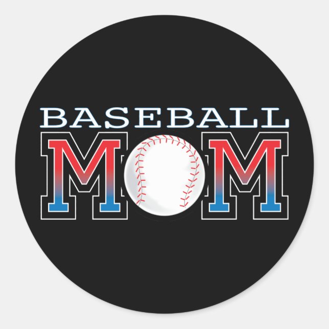 Baseball Mum Classic Round Sticker (Front)