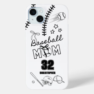 Baseball Mum Coquette Bow iPhone 15 Mini Case