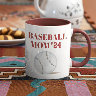 Baseball Mum Custom Athlete Number Coffee Mug