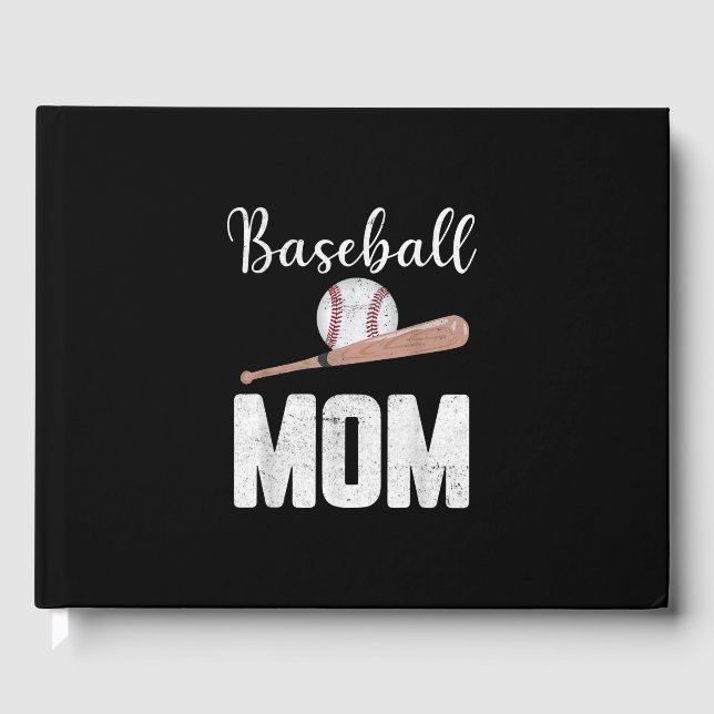 Baseball Mum Cute Baseball Gift Guest Book (Front)