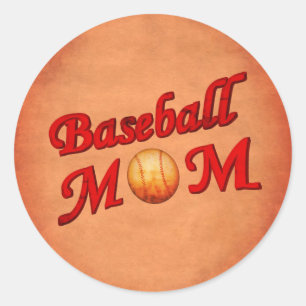 Baseball Mum Cute Classic Round Sticker