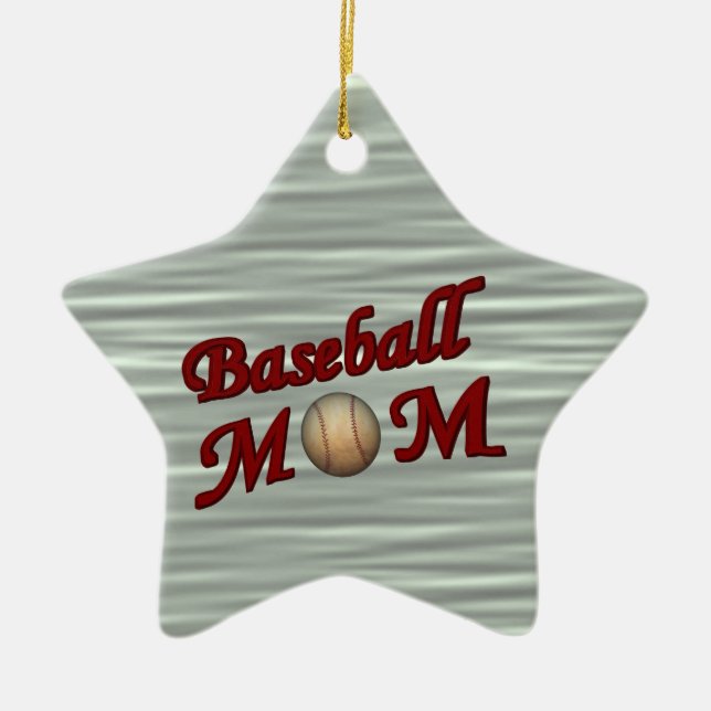 Baseball Mum Cute Customisable Ornament (Front)