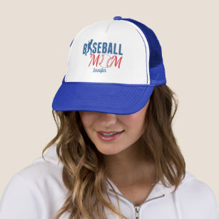 Baseball Mum Cute Personalised Blue Trucker Hat