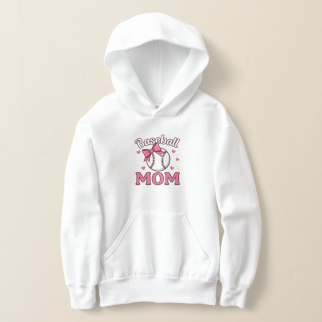 Baseball Mum Cute Pink Bow Design (Laydown)