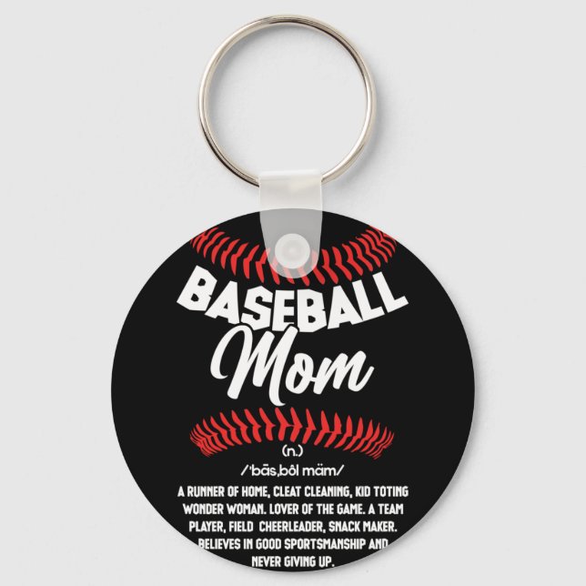 Baseball Mum Definition Sport Softball Key Ring (Front)