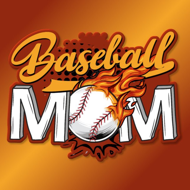 Baseball Mum Flaming Ball T-Shirt (Creator Uploaded)