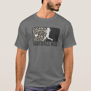 Baseball Mum Funny Mum Life Leopard T-Shirt