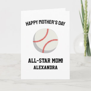 Baseball Mum Happy Mothers Day Card