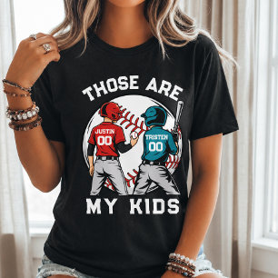 Baseball Mum Kids Sports Personalised Children Boy Tri-Blend Shirt