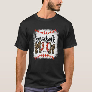 Baseball Mum Leopard Funny Softball Mum Mother's D T-Shirt