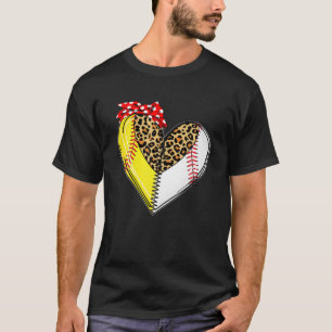 Baseball Mum Leopard Funny Softball Mum Mother's D T-Shirt