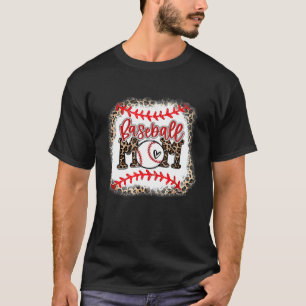 Baseball Mum Leopard Funny Softball Mum Mother's D T-Shirt