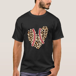 Baseball Mum Leopard Funny Softball Mum Mother's D T-Shirt
