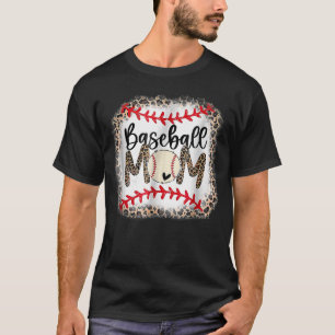 Baseball Mum Leopard Funny Softball Mum Mother's D T-Shirt