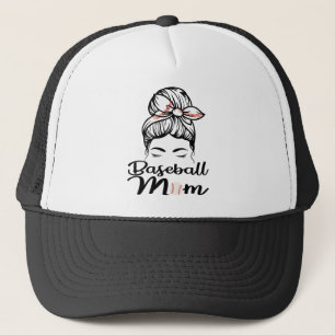 Baseball Mum Leopard Funny Softball Mum Trucker Hat
