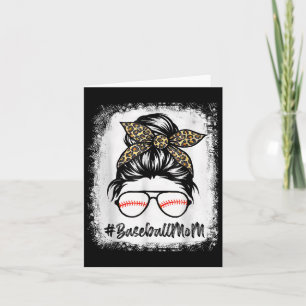 Baseball Mum Leopard Mothers Day Women Girls Baseb Card
