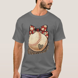 Baseball Mum Leopard Softball Mama Mother's Day 20 T-Shirt