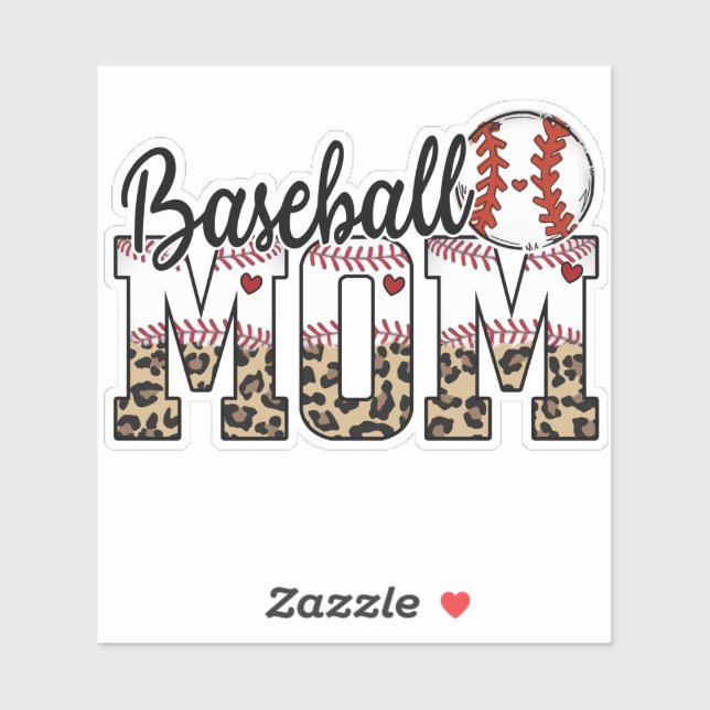 Baseball Mum Leopard Typography  (Sheet)