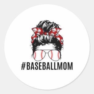 Baseball Mum Life Classic Round Sticker