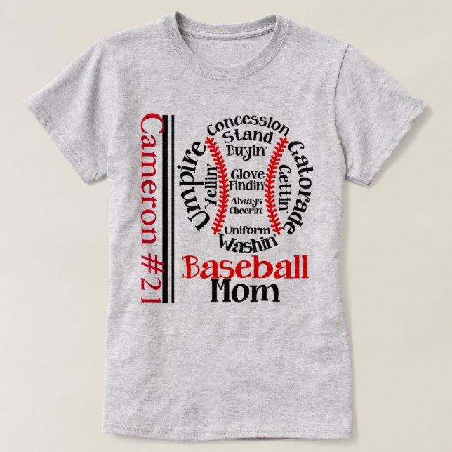 "Baseball Mum" Monogram WOMEN'S T-SHIRT (Design Front)