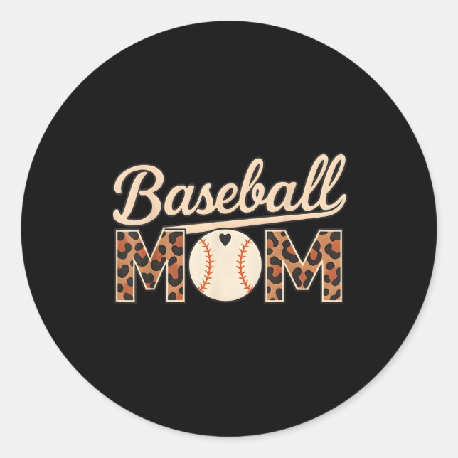 Baseball Mum Mothers Day  Classic Round Sticker (Front)