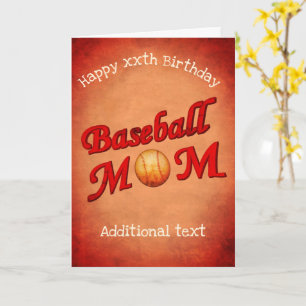Baseball Mum Personalised Birthday Card