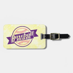 Baseball Mum Purple & Pink Luggage Tag