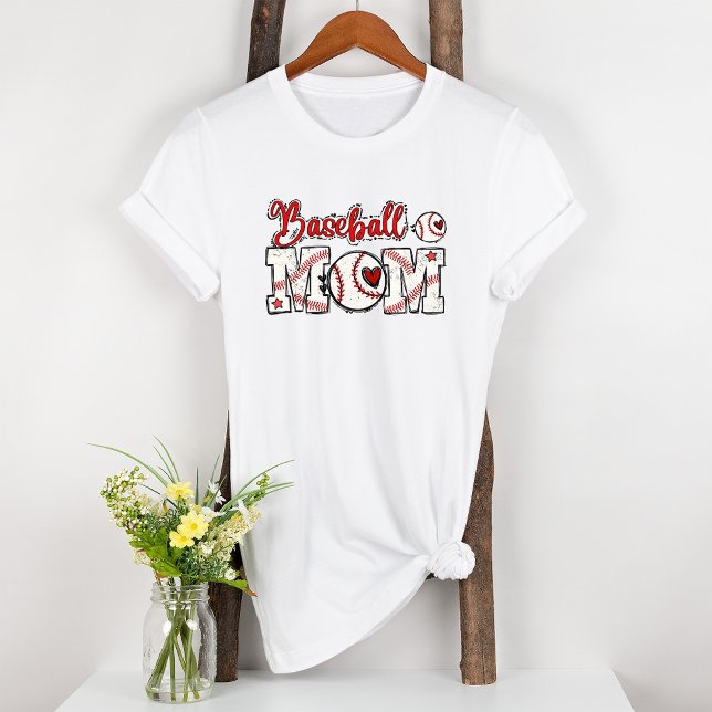 Baseball Mum Red Heart Tri-Blend Shirt (Creator Uploaded)