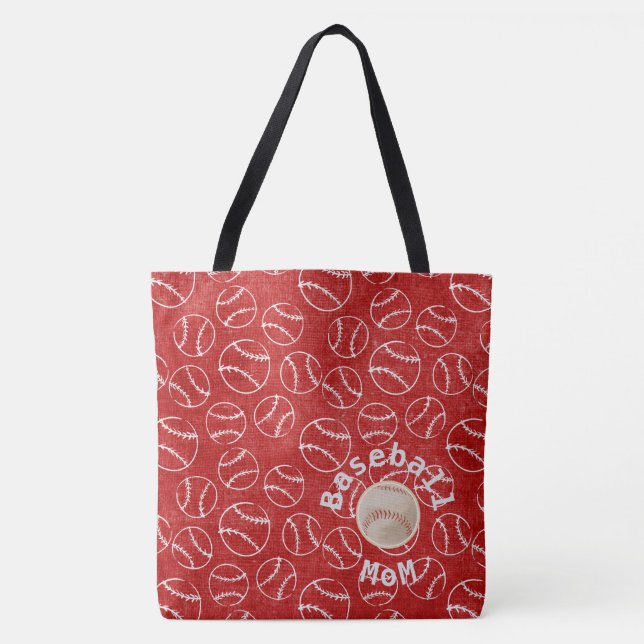 Baseball Mum Red  Print Bag (Front)