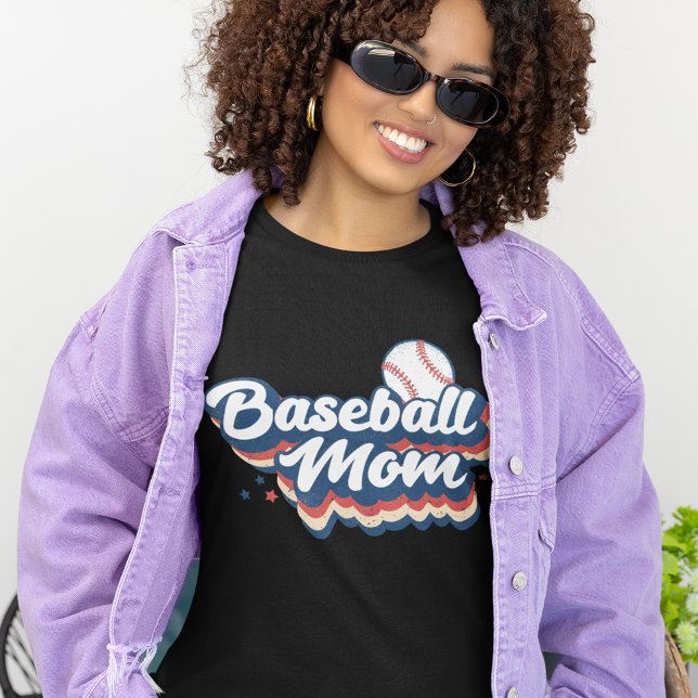 Baseball Mum Retro Style T-Shirt (Creator Uploaded)