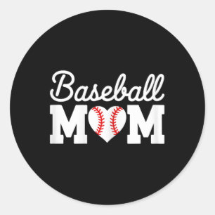 Baseball Mum Shirt Women Baseball Heart Mothers Da Classic Round Sticker